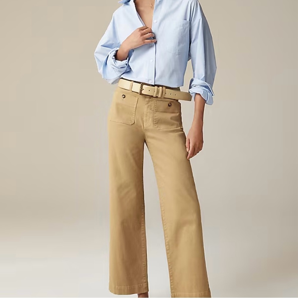 J. Crew Sailor slim wide-leg chino pant in honey brown